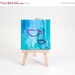 ON SALE Miniature Painting, Teacups, Tea, Coffee, Pink, Blue, Teal, Turquoise, Kitchen, Modern - Original Mini Painting by Kimberly Kling