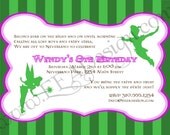 Pan & Tink Invitation (pink, green, brown) - DIY Printable