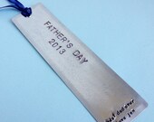 Fathers Day Personalized Bookmark Gift - Reading Dad Present - Unique Markers- Up cycled Metal Eco Friendly
