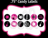 PRINTABLE PDF Rock Star Theme Birthday Party Candy Labels .75" Il_170x135