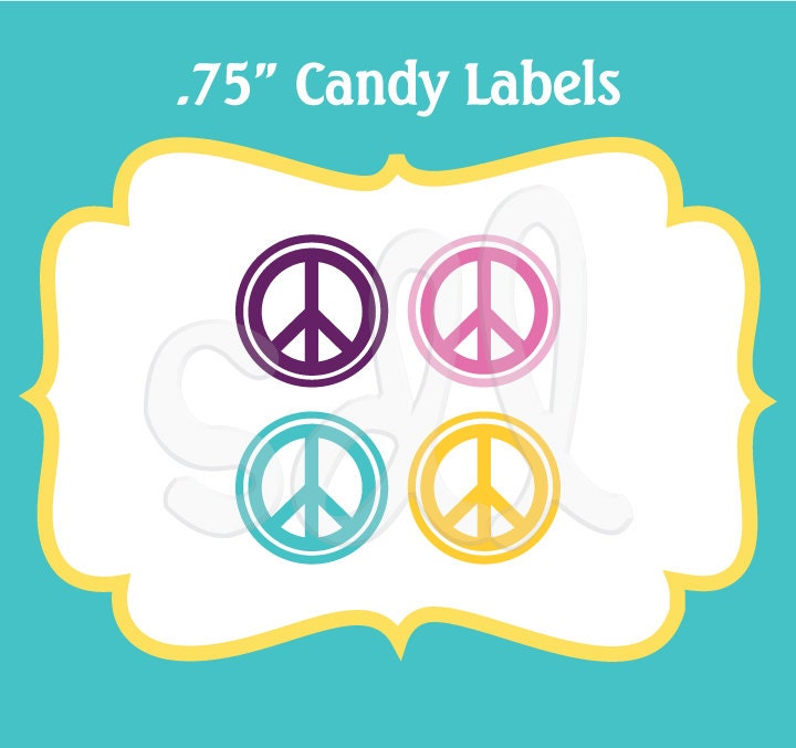PRINTABLE PDF Peace Sign Party Candy Labels Il_170x135