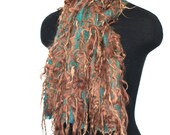 Felted Scarf Short Wild Felt Scarf Alpaca Merino Wool Muga Silk Felt Scarves