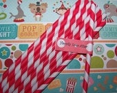 Paper  Straw   40 Red Stripe Straws   Durable   Vintage Kitchen   Mothers Day Straws   Ships Quickly Everywhere