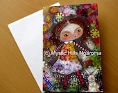 Mixed Media Art Cards " Dancing Free" Fantasy- Collage - Blank Greeting Cards