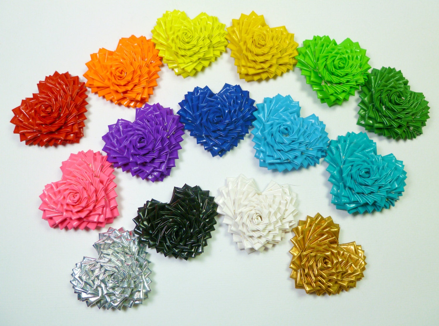 Custom Solid Color Heart Shaped Duct Tape Ring