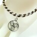 Brown and Cream Kumihimo Bracelet with Celtic Spiral Charm