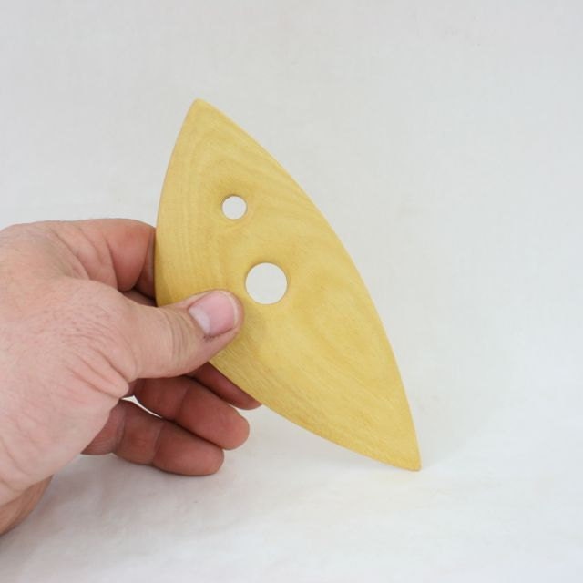 Large Triangular Pottery Rib, Satin Wood Platter Rib