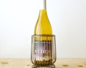 Vintage Silver Basket Wine Bottle Holder Silverplated