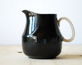 Mikasa Cream Pitcher Black and White Mikasa Cera-Stone Mid Century Modern