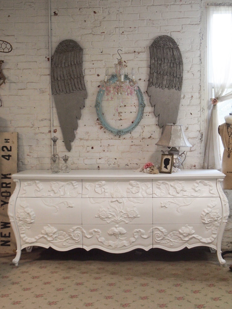 Painted Cottage Chic Shabby White French Dresser DR90