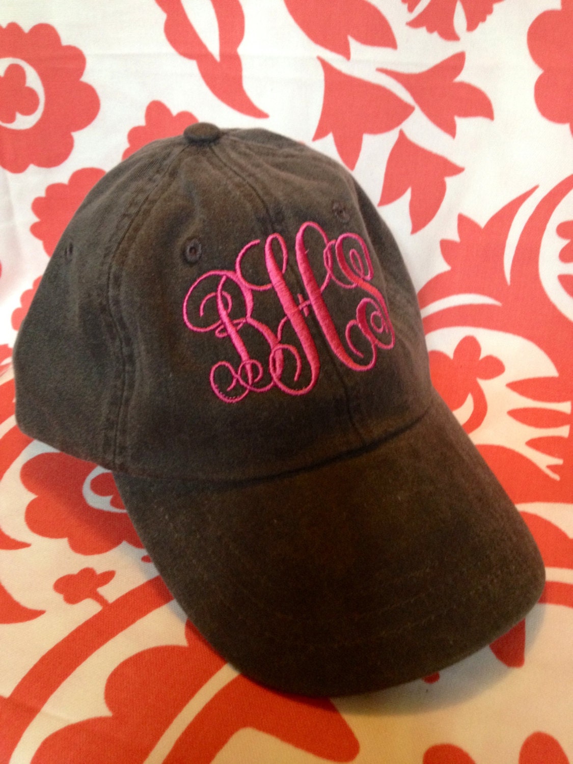 Ladies Monogrammed Baseball Cap. Personalized. Your choice of thread/hat color. Embroidered. For Mom, Bride Bridesmaid summer spring beach