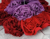 3 x Fabric floral ROSE brooch pin by FAIRYTALE13 - your choice of colour - red, pink, stripe, purple