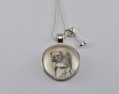 Vintage Dictionary  Necklace Pendant  BULLDOG