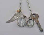 Vintage Dictionary Word Necklace Pendant LOVE HOPE