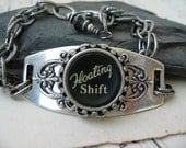 Typewriter Jewelry - Antique Typewriter key Bracelet - Floating Shift - No 4