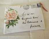 Hand printed purse-From Italy with Love purse white