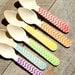 Small Wooden Spoons in BOYS Rainbow Chevron - Eco-friendly Cupcake Spoons, Ice Cream Spoons (set of 36)