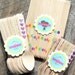 Small Wooden Spoons in BOYS Rainbow Chevron - Eco-friendly Cupcake Spoons, Ice Cream Spoons (set of 36)
