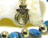 Beaded Necklace, Beaded Agate Necklace, Blue Agate Necklace, Fashion Necklace, Silver Bead Necklace, Women's Necklace, Women's Jewelry