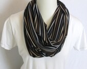 Ruffle Edge Circle Scarf - Jersey Knit in Earth Tones