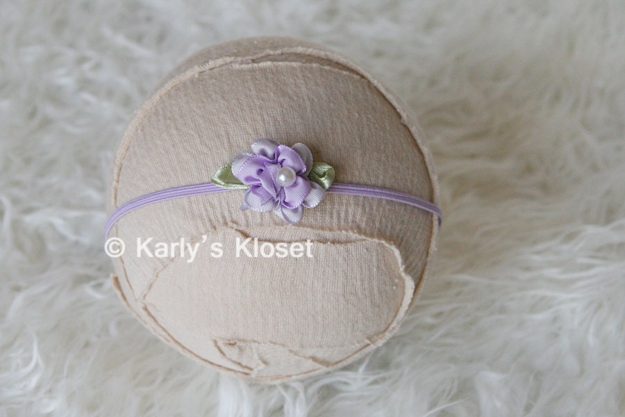 Purple Flower Headband, Baby Girl Photo Prop, Newborn Girls Photography Props, Ready to Ship