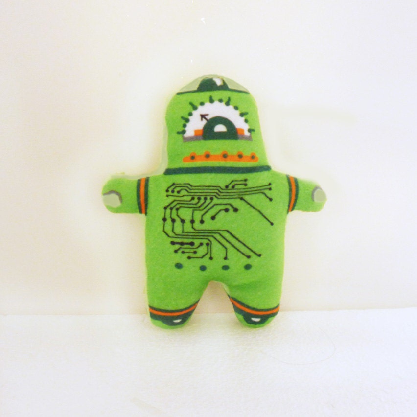 Robot Doll Stuffed Plush Green