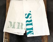 Mr. and Mrs. Set of 2 Flour Sack Towels