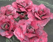 Mostly Reds - Patterned Paper Roses - Set of 6
