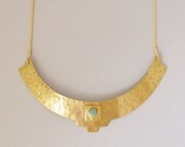 Brass bib statement necklace