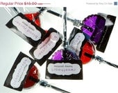 Discontinued: 6 Love Triangle Lollipops - artisan hard candy suckers - inspired by Twilight