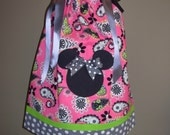 Minnie Mouse Pink and Black Paisley Pillowcase Dress (extra for personalization)