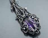 Amethyst Necklace - Fine silver necklace - Enchantress