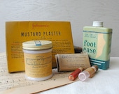 Vintage Lot of Medical Tins & Glass Bottles and more