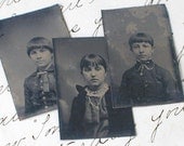 Tiny Antique Tintype Photos Children