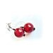 Hand Blown Glass Red With Black Swirl Earrings
