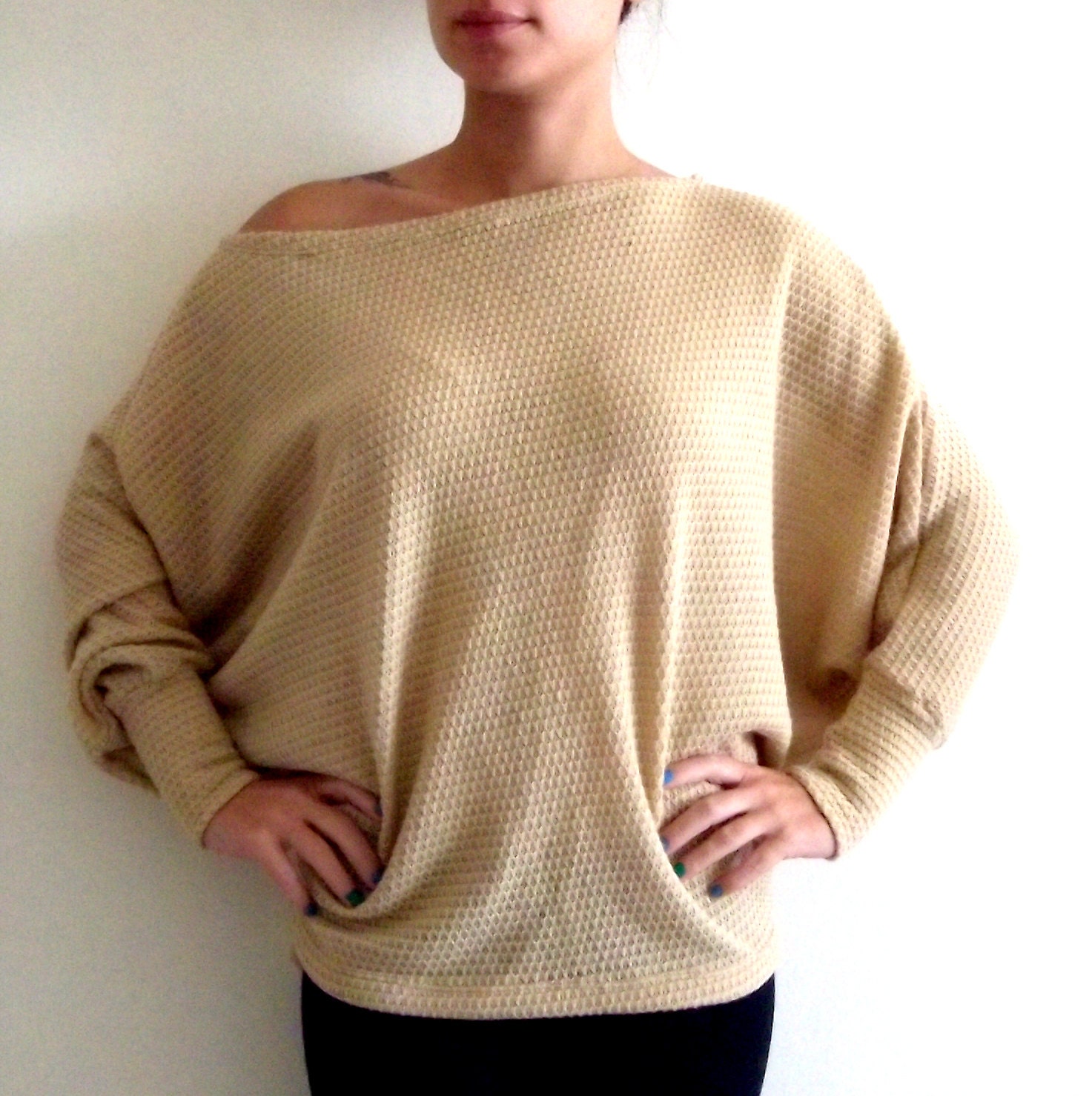 Women sweater/ Winter top/ Knitted oversize top/ Oversize shirt with long sleeves/ Women top/ Winter knitted top
