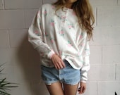 Vintage Floral Henley Sweatshirt