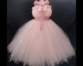 Silver Mauve Pink Flower Girl Dress