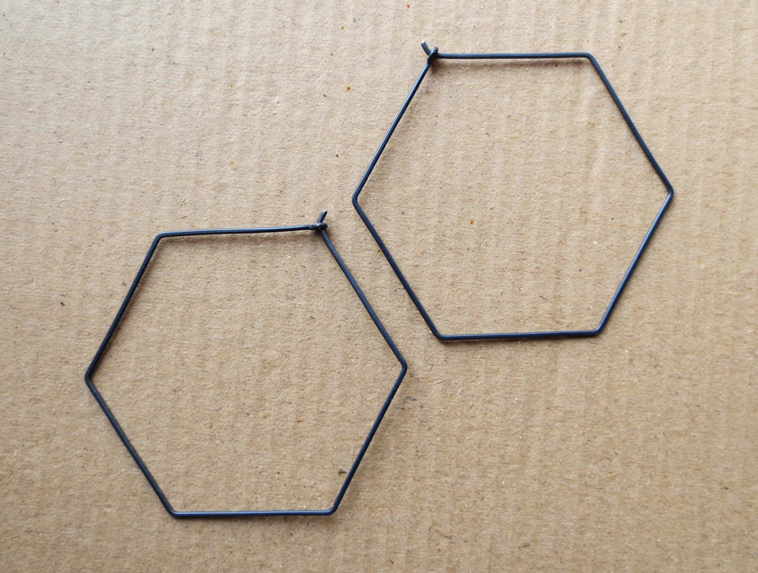 Silver Hexagonal Earrings