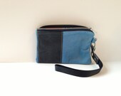 eco-friendly leather zip pouch repurposed lining wallet // la trousse