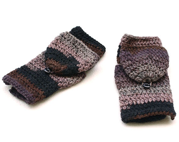 immediate download - Crochet Pattern - Easy Fingerless Mitten with Flaps - PDF