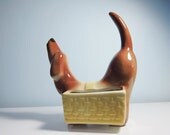 vintage Dachshund Dresser Caddy / Organizer /Catchall - wiener dog planter
