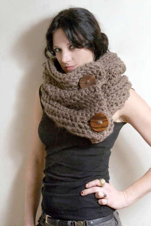 SALE - Roycroft Cowl  in Heathered Barley/Brown/Light Brown