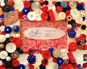 USA Themed Button Picture Frame for 4"x6" photo