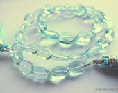 SALE - Aqua Blue Quartz Smooth Pebbles, 9.5-11mm - Set of 8