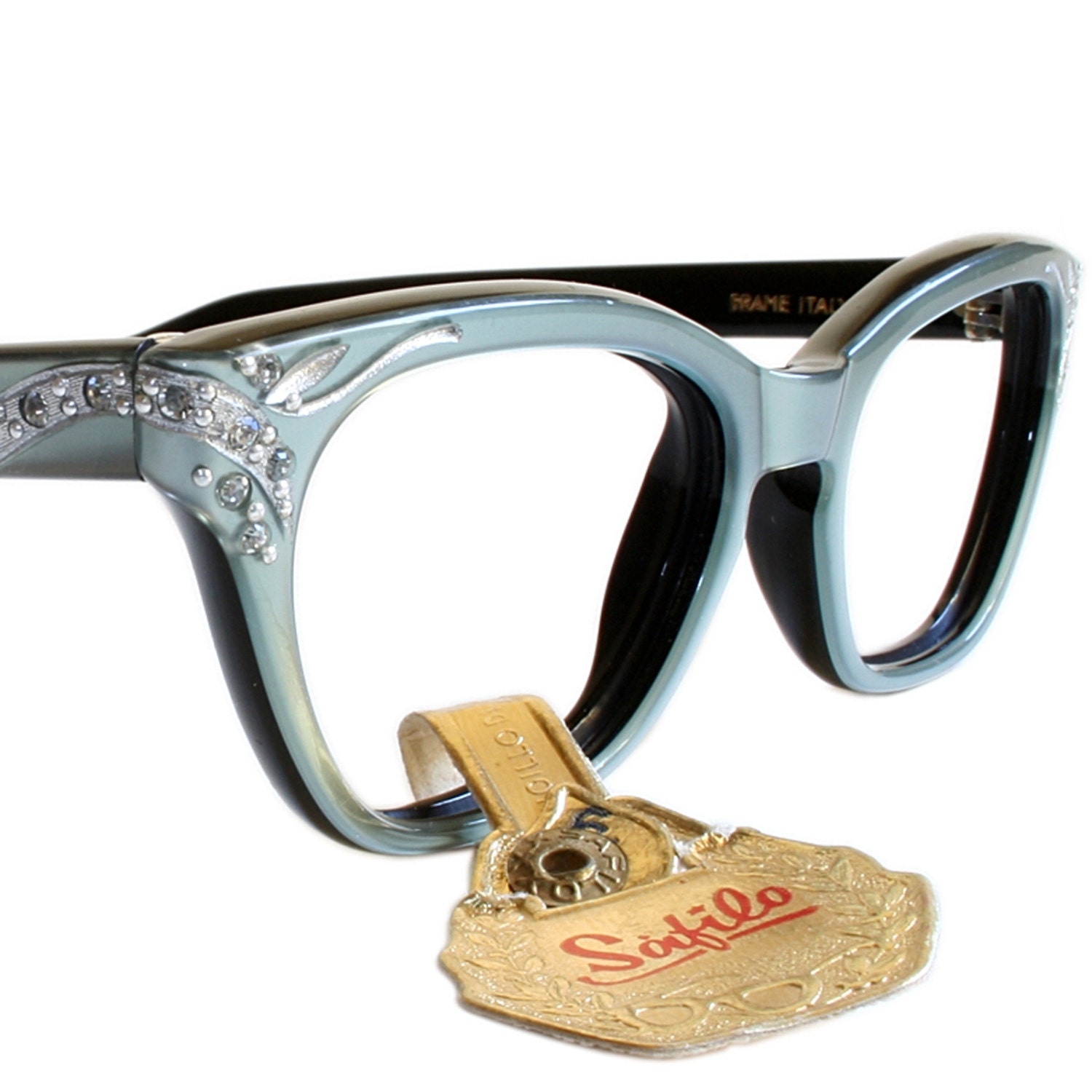 Vintage Cat Eye Glasses Blue Green by Safilo