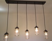 Vintage Canning Jar CHANDELIER FIVE Light