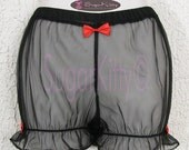 ON SALE RTW Black Sheer Mesh Mini Bloomers - Size Small - SugarKitty Corsets