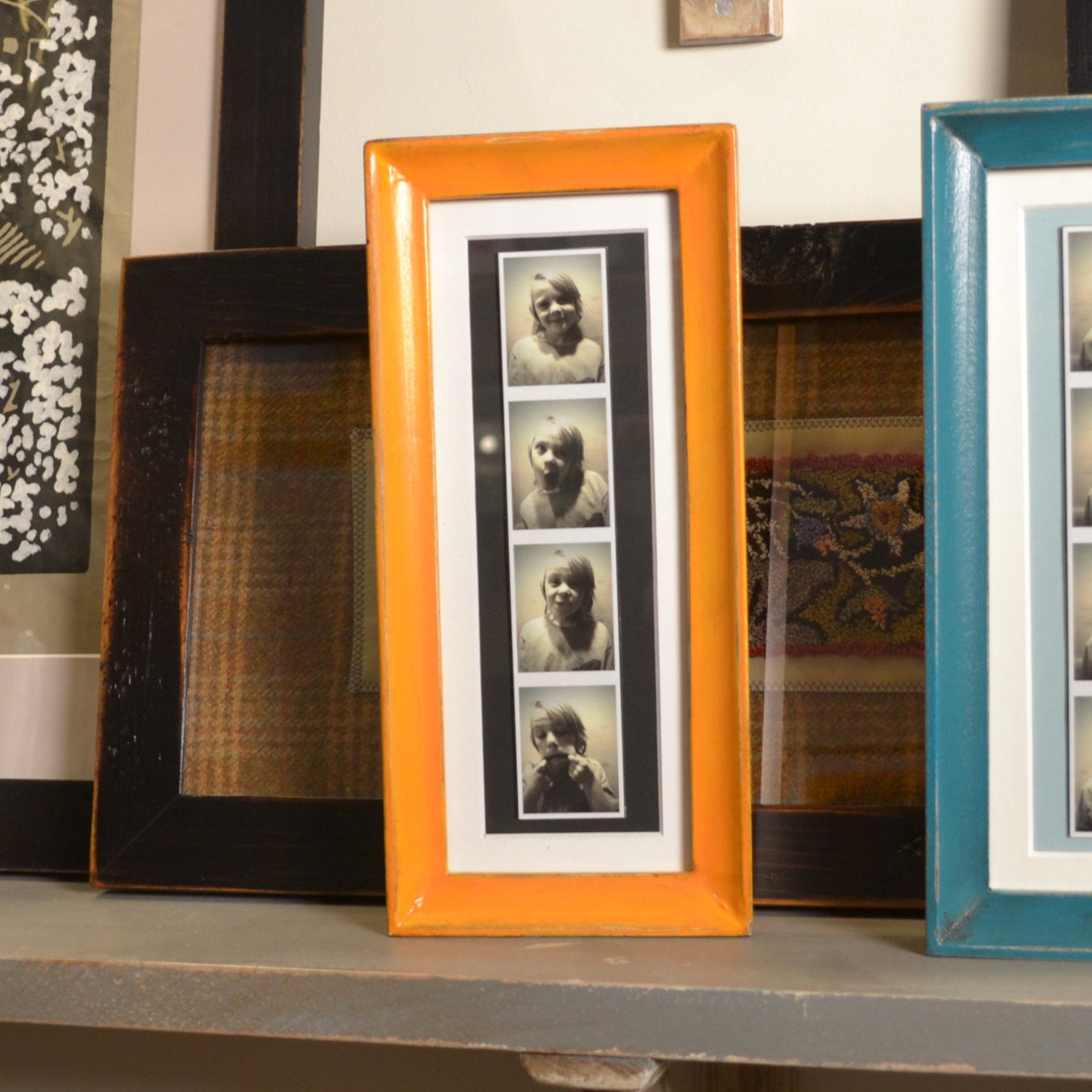 4x10 Picture Frame for PHOTO BOOTH STRIP in Foxy Cove Style and Color of Your Choice