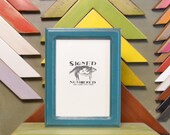 5x7 Picture Frame in Double Cove Style with Vintage Turquoise Finish